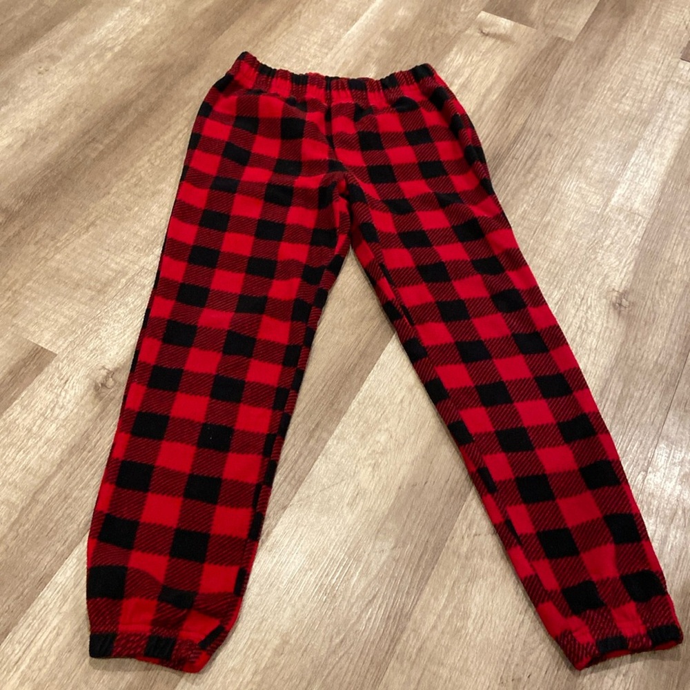 Roots Kids cozy PJ bottoms (red and black plaid)